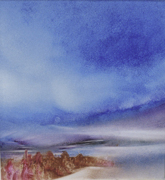 Landschaft, Öl auf Hartfaserplatte