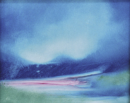 Landschaft, Öl auf Hartfaserplatte