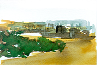 Vor der Stadt Agadir. Aquarell