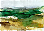 Maghrebinische Landschaft. Aquarell