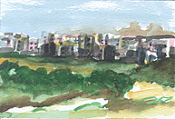 Blick auf Agadir. Aquarell